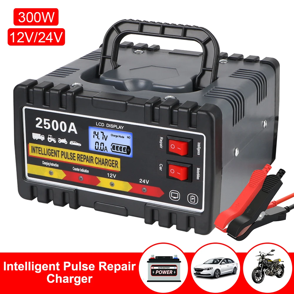 

220W 24V/12V Motorcycle Battey Chargers Smart Pulse Repair For Boat Motorboat Battey Maintance Car Battery Storage Cell Chargers