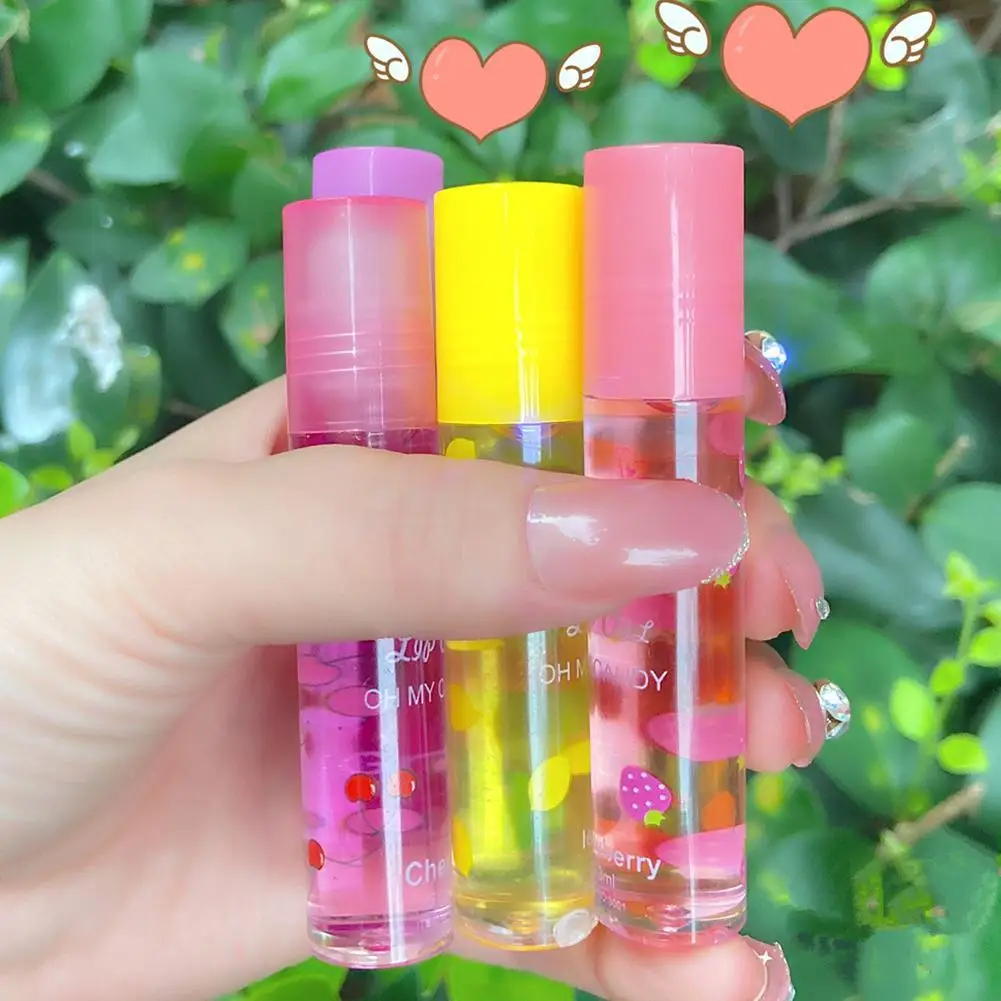 1pcs Lip Hydrating Roll-on Fruit Essence Lip Balm Lip Oil Moisturizing Mirror Lip Gloss Transparent Lipstick Primer Makeup