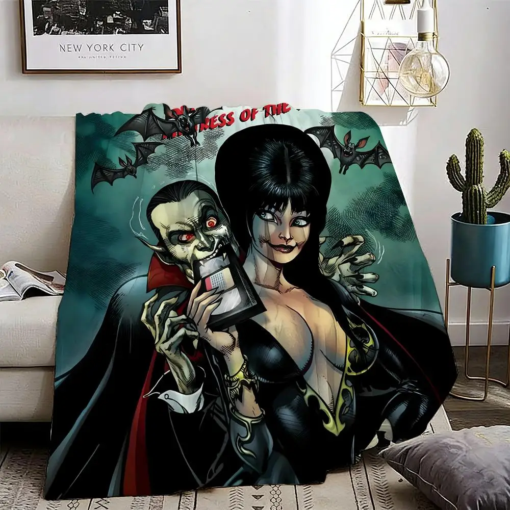 Elvira Mistress of the Dark Throw Lightweight 240g Flannel Blanket Soft Skin-friendly for Summer Cooling