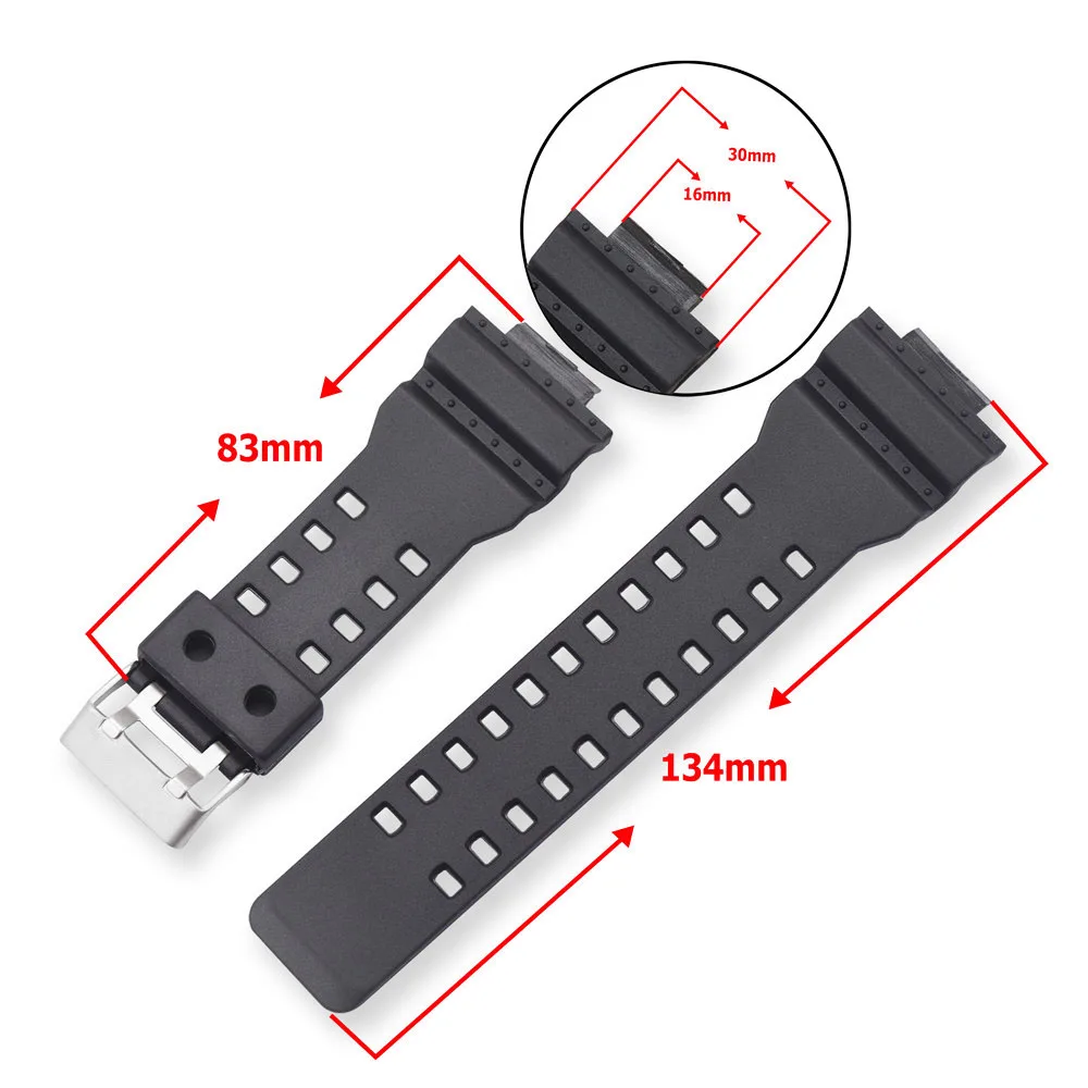 Suitable Brand for Casio G-shock Watch Strap GA100/110/120/GD100/120/GA300/G-8900 Raised 16mm Replacement Watch Straps