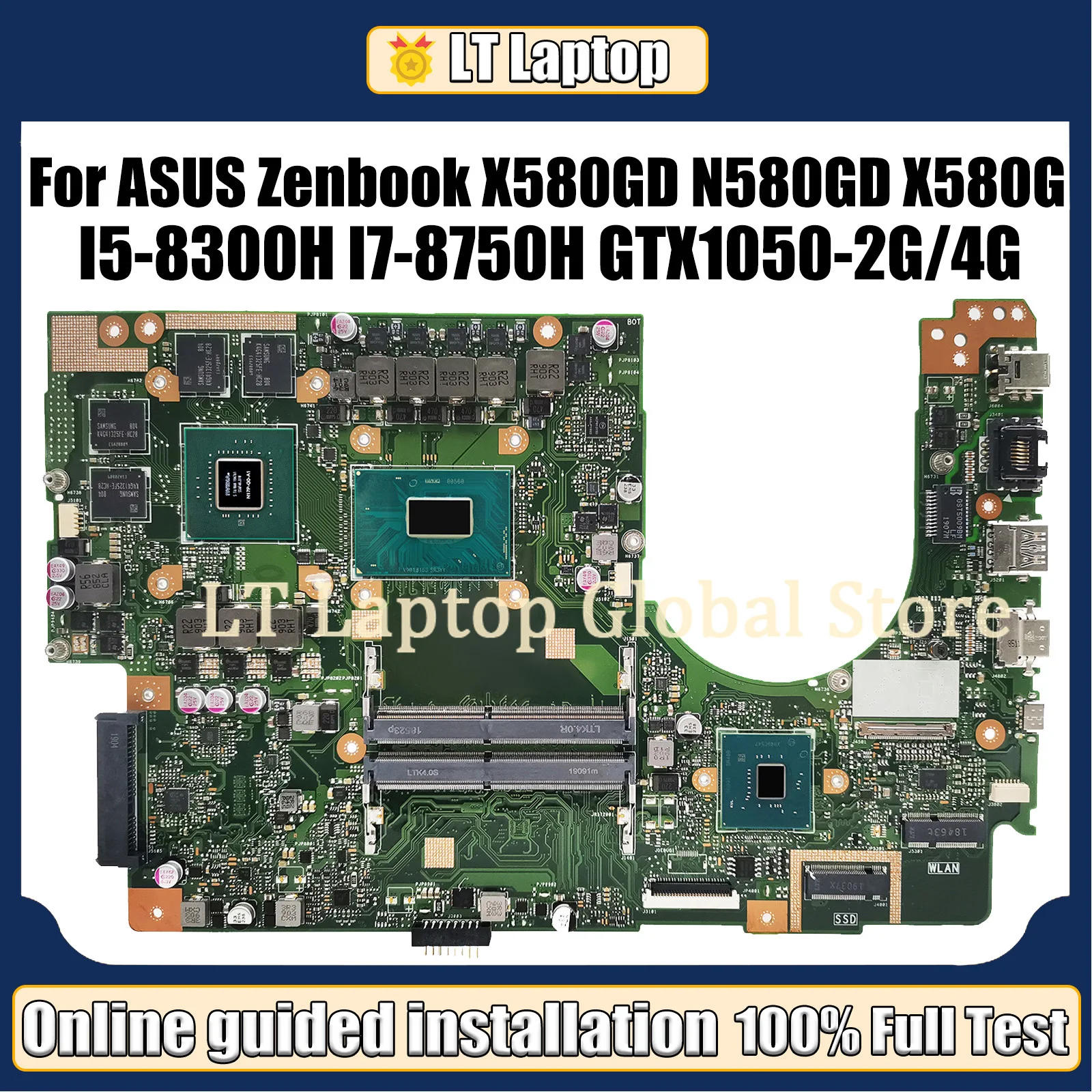 

LT X580GD Mainboard For ASUS Vivobook N580G NX580G M580G N580GD NX580GD Laptop Motherboard I5-8300H I7-8750H CPU GTX1050-V2G/V4G