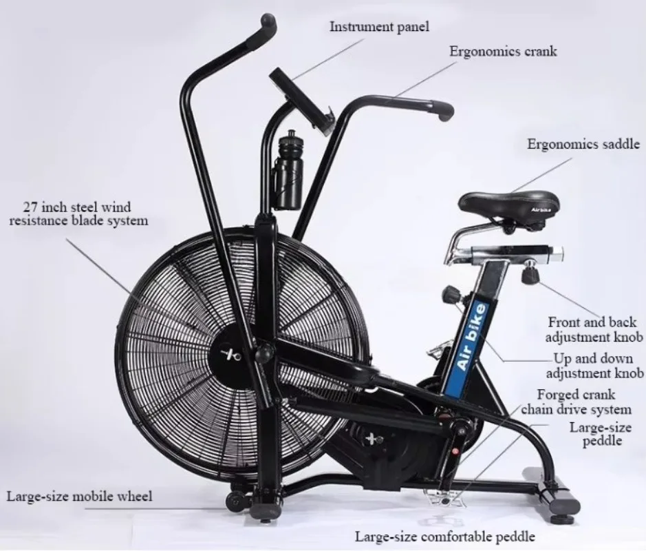 Commercial Machine Fitness Air Bike  Exercise Gym Equipment Indoor Body Building Sport