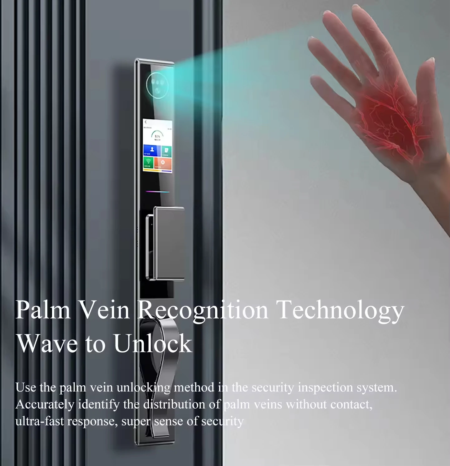 Suoboot Nuovo design Push-Pull Smart Door Lock con Cat's Eye e serratura digitale con fotocamera, adatta a tutti i tipi di porte