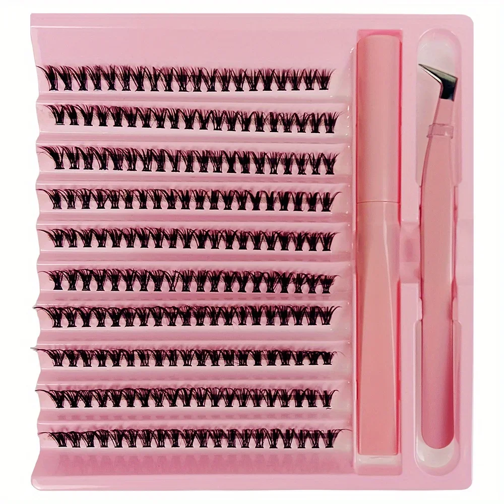 Diy Lash Extension Kit 200Pcs Lash Clusters Met Bond Cluster Wimpers Piekerig D Curling Valse Wimper Clusters Met Pincet