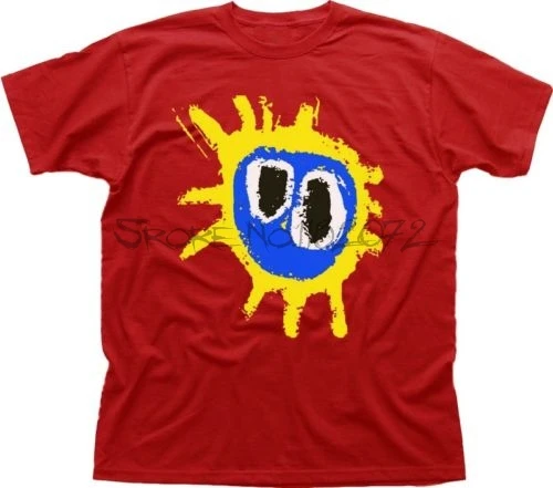 men t shirt for summer PRIMAL SCREAM RETRO SCREAMADELICA rock band red t-shirt men summer cotton t-shirts euro size