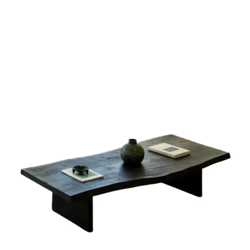 

For table basse en bois massif noir style japonais petit appartement balcon hôtel table à thé de forme spéciale