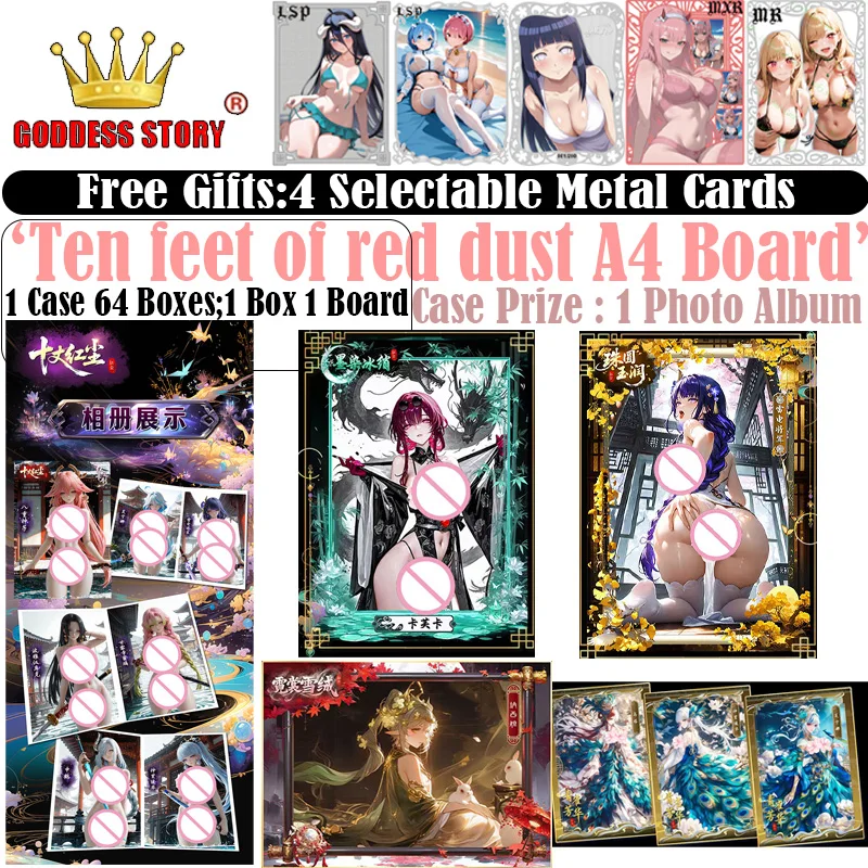 

Newest Ten feet of red dust A4 Board Goddess Story Collection Card Waifu Booster Box Trading CCG TCG Doujin Toy And Hobbies Gift