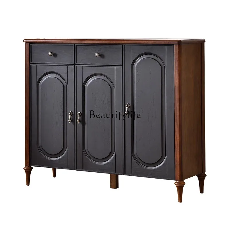 

American retro antique storage cabinet cherry antique door cabinet