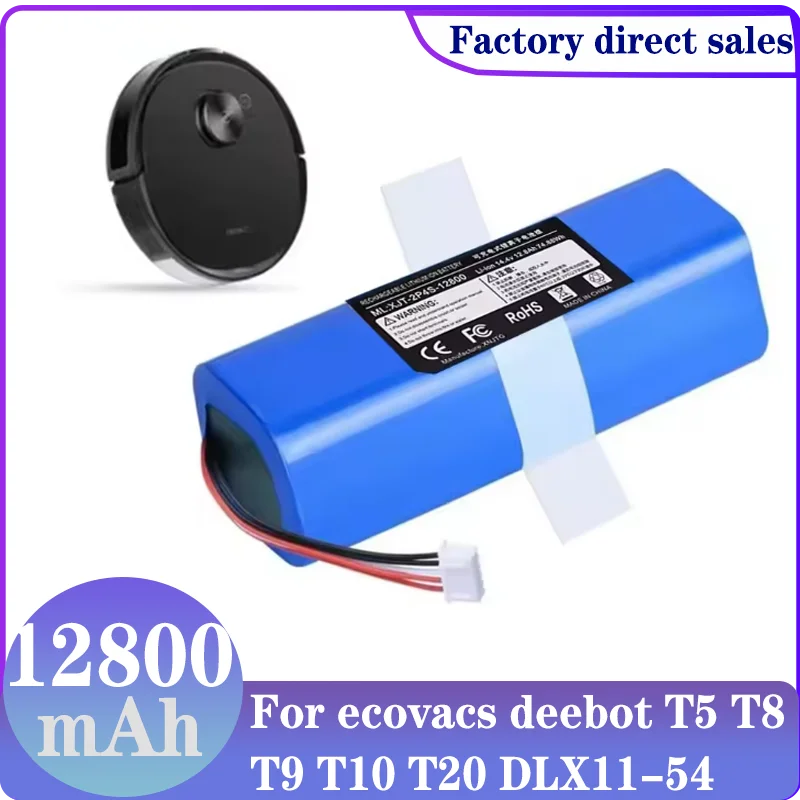 14.4V 12800mah Battery For Ecovacs Deebot T5 T5MAX T5POWER T8 T8Prower T8AIVI T9Prower T9AIVI T9MAX T10 T20 X1 X2 Sweeping Robot