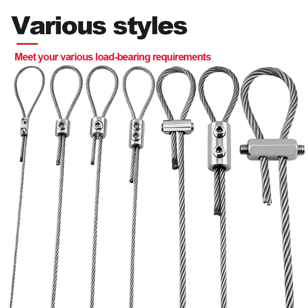 0,8-2mm Stahlseilklemme Edelstahlkabel Kupfer Metall Aufhängeclip Verstellbare Schrauben Befestigungszubehör – Detail 9