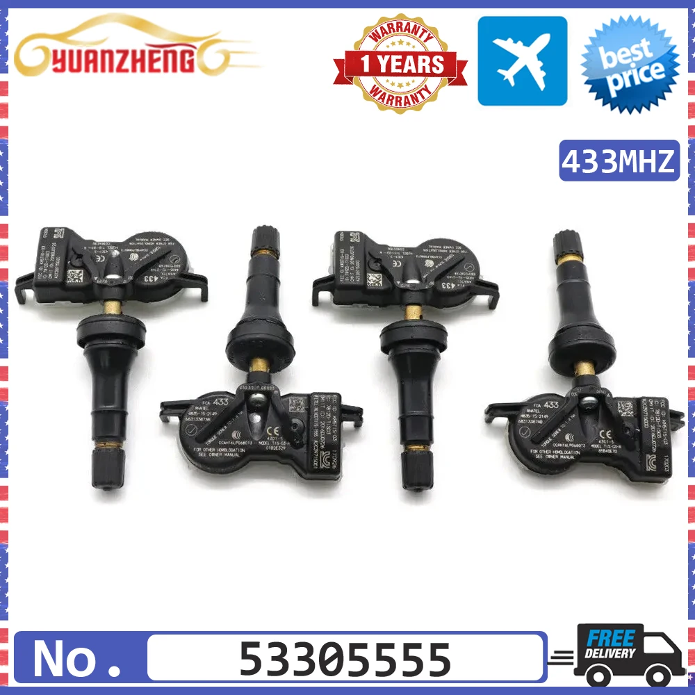 

Датчик давления в шинах TPMS 53305555 для Chrysler Pacifica 200 Dodge Durango Дротика Jeep Renegade Grand Cherokee Fiat 433 МГц