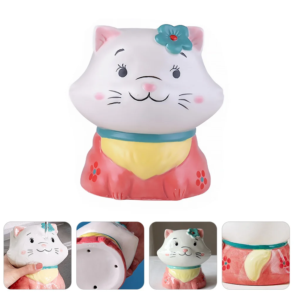

Cat Design Ceramics Chopstick Holder Kitchen Organizer Utensil Container Tableware Holder for Home Restaurant Fast Food Use