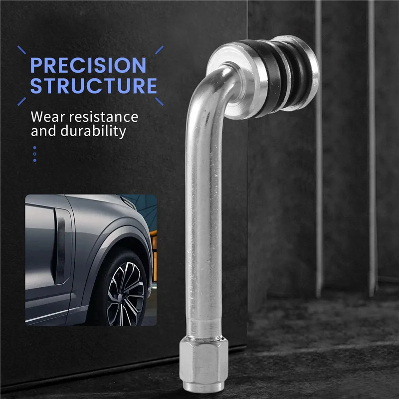 Stable-4Pcs/Lot YPQZW90DY6 7.15CM 2.5 Chrome Tire Valve Stems 90 Degree Angled Size XL,Universal Various Models