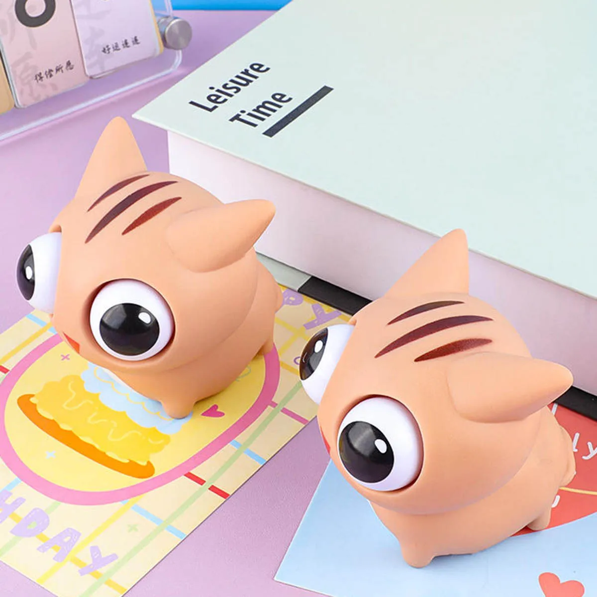 Funny Eyeball Burst Squeeze Toy Squishy Cartoon Cat Fidget Toy Kids Stress Relief Antistress Funny Pet Cat Animal Sensory Ball