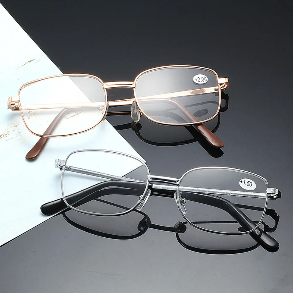 Spectacle Lens Power +100 To +400 Presbyopia Glasses Vision Care Square Farsightedness Reading Glasses Lightweight Gold Silver