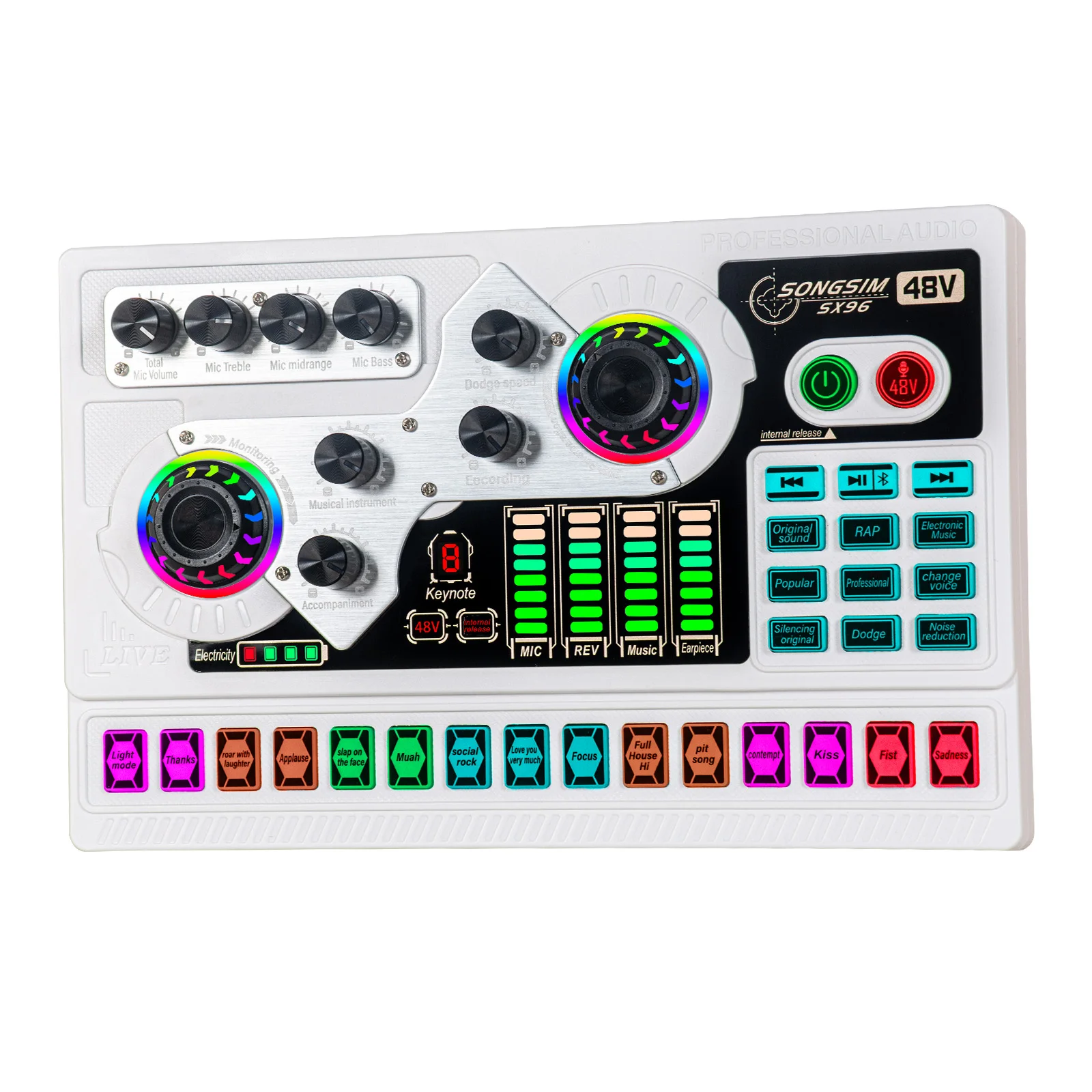 

SW96 Professional Sense of Technology USB Audio RGB Sound Card & Interface Mixer for Live Show
