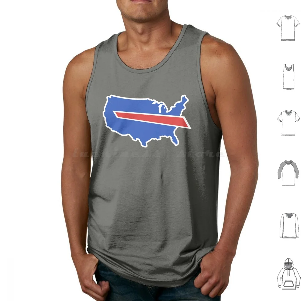 Camisetas Regatas de Algodão com Estampa de Logotipo de Desenho Animado da Liga de Futebol Americano Buffalo America's Team Buffalo Buffalove Buffalo NY WNY Western New