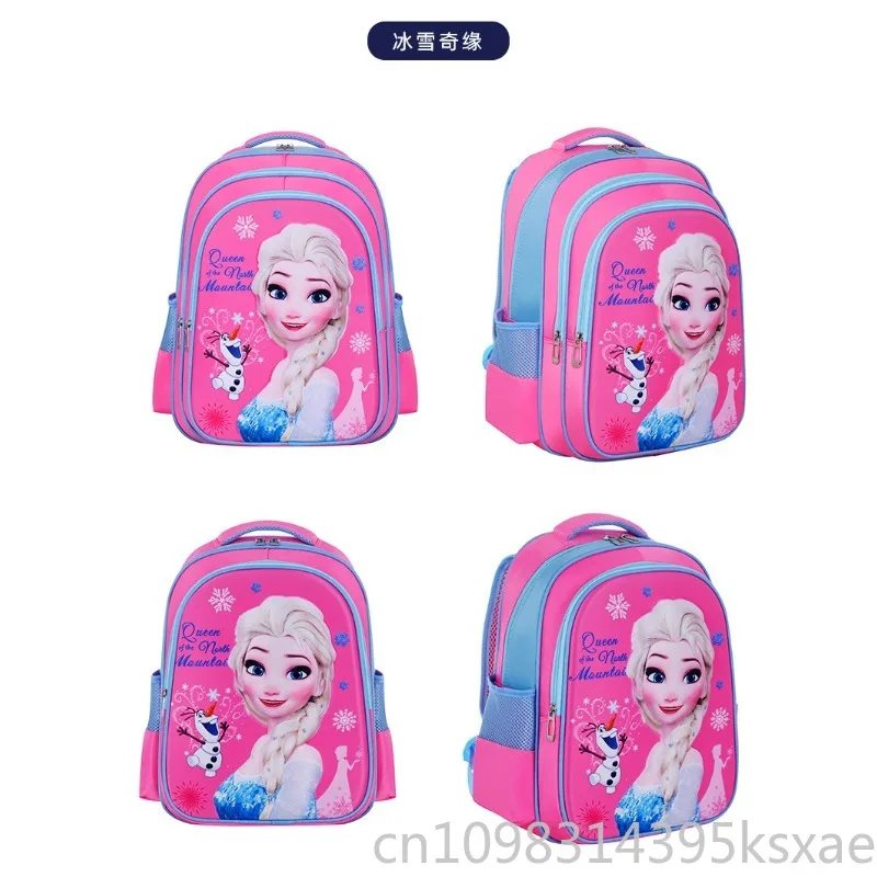 Disney 3D Pattern School Backpack Waterproof Nylon Kids Backpack Large Capacity Cute Children Backpack with Sponge Back Cushion