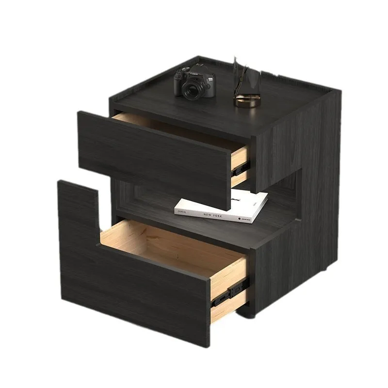 Italian creative bedside cabinets, modern black lockers, simple and high-end bedroom storage