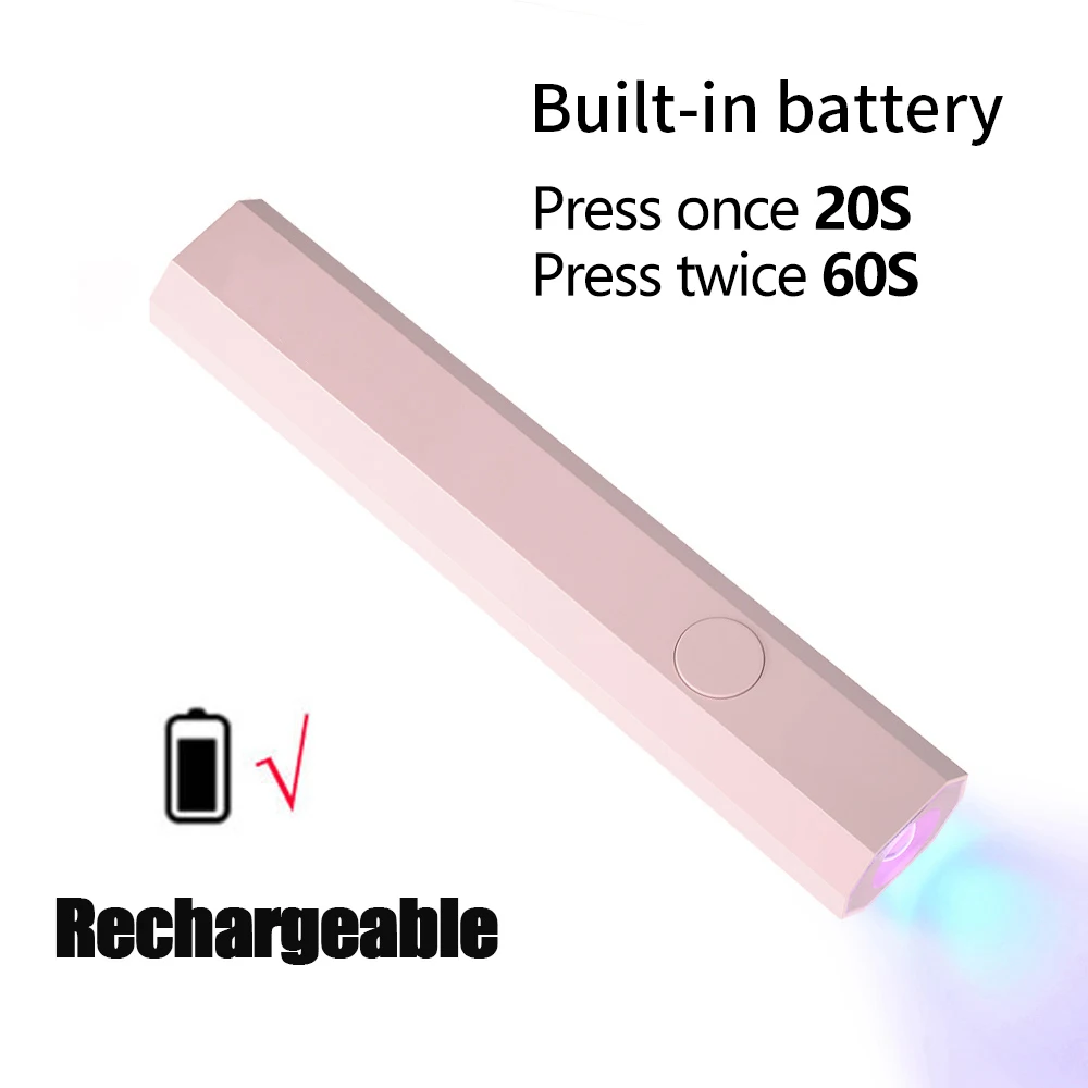 YIKOOLIN Mini UV Light Cure Nagels Lamp voor Gelnagels LED Nagellamp voor Gel Polish Manicure USB Nageldroger voor snelle uitharding