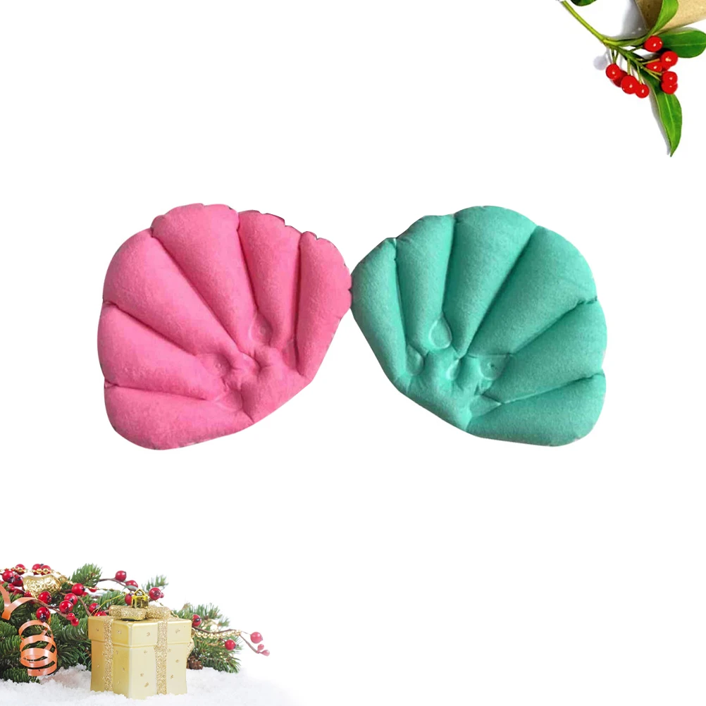 

2 PCS Bath Pillow Inflatable with Suction Cups Hair for Tub Bathroom Spa Headrest Bathtub