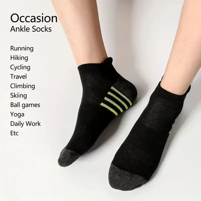 Hochwertige Herren-Sportsocken, atmungsaktiv, bequem, für Outdoor-Freizeitaktivitäten, schwarz/weiß, kurze Socken, Übergröße, 6/12 Paar pro Bestellung – Detail 7