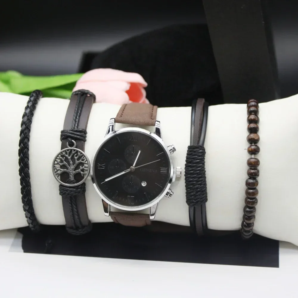 5 sztuk męska bransoletka do zegarka zegarek na rękę zegar zegarki kwarcowe mechanizm automatyczny męski zegarek sportowy do pracy biznes sport