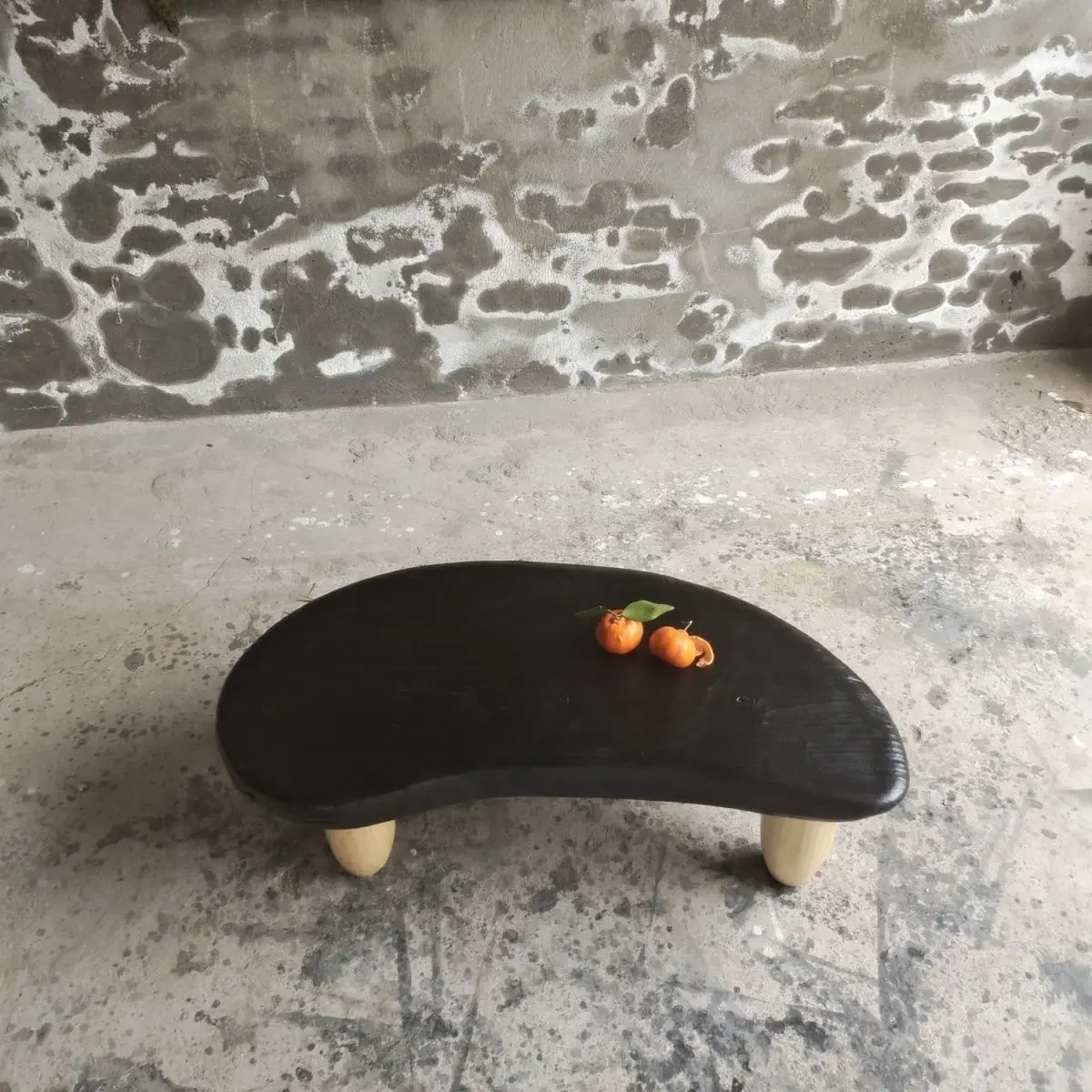 Three Geng Creation Medieval Design Tea Table Small Unit Living Room Square Carbonized Solid Wood Table