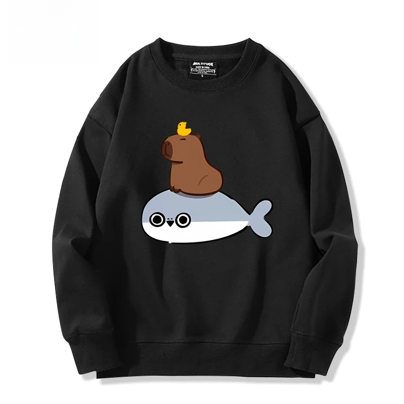 

Свитшот с милой черепахой и сотруднической капибарой Akto, осенне-зимняя одежда, молодежная модная смесь хлопка и полиэстера