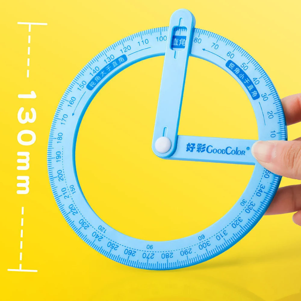 360-degree Pointer Protractor Ruler Measuring Tool Multifunctional Activity Angle Finder Teaching Aids Office School Supplies