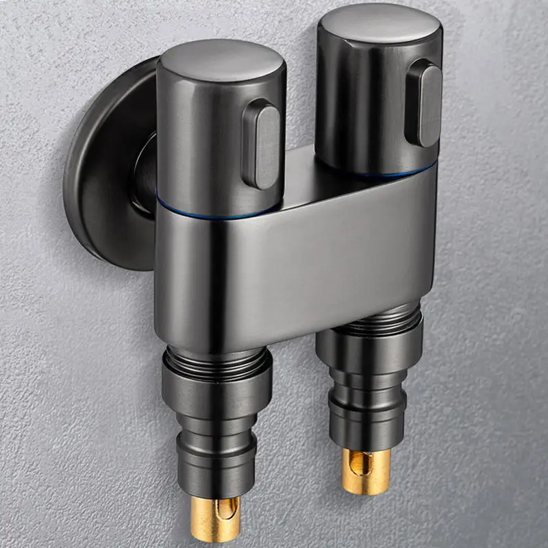 

Zinc Alloy Angle Valve Wall Mount Toilet Bidet Sprayer Set One In Two Out Water Cleaning Sprayer for Bathroom Toilet Accessories