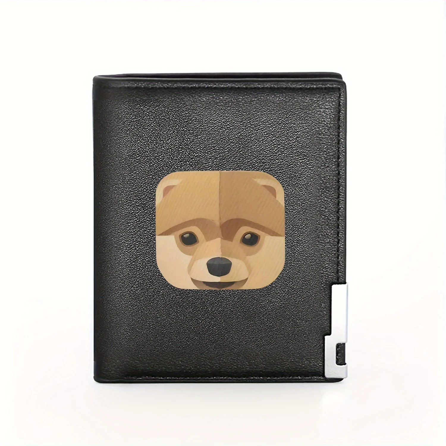 Adorable Pomeranian Dog Face Design Mens Wallet Business Casual Elegant Simple Practical Quality Wallet Stylish Printing Graphic