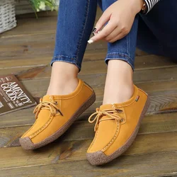 Velvet Peas Shoes for Women Socofy Women Casual Shoes Lace Up Flat Ankle Bottes Non Slip Women Loafers Zapatos Mujer