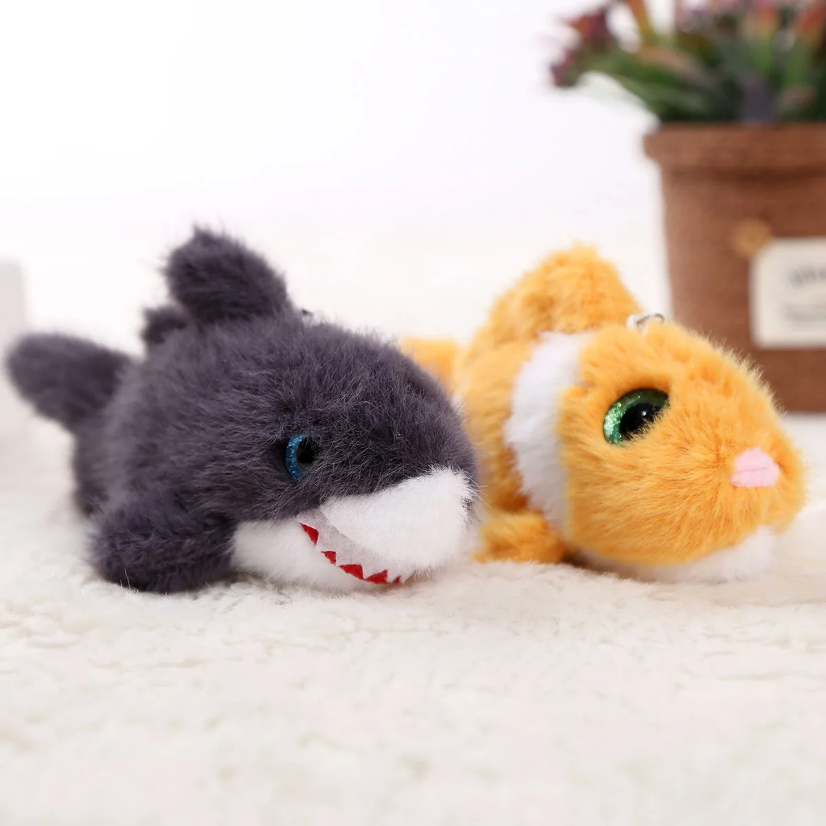 لطيف سلسلة حيوانات البحر أفخم دمية المفاتيح قلادة الكرتون الأخطبوط كراب الحوت المحيط متحف أفخم دمية حقيبة سحر الأطفال هدية