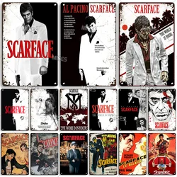 MISES Movie Metal Plaque Scarface Vintage Metal Sign Decorative Plate Wall Metal Poster Man Cave Garage Cafe Industrial Decor