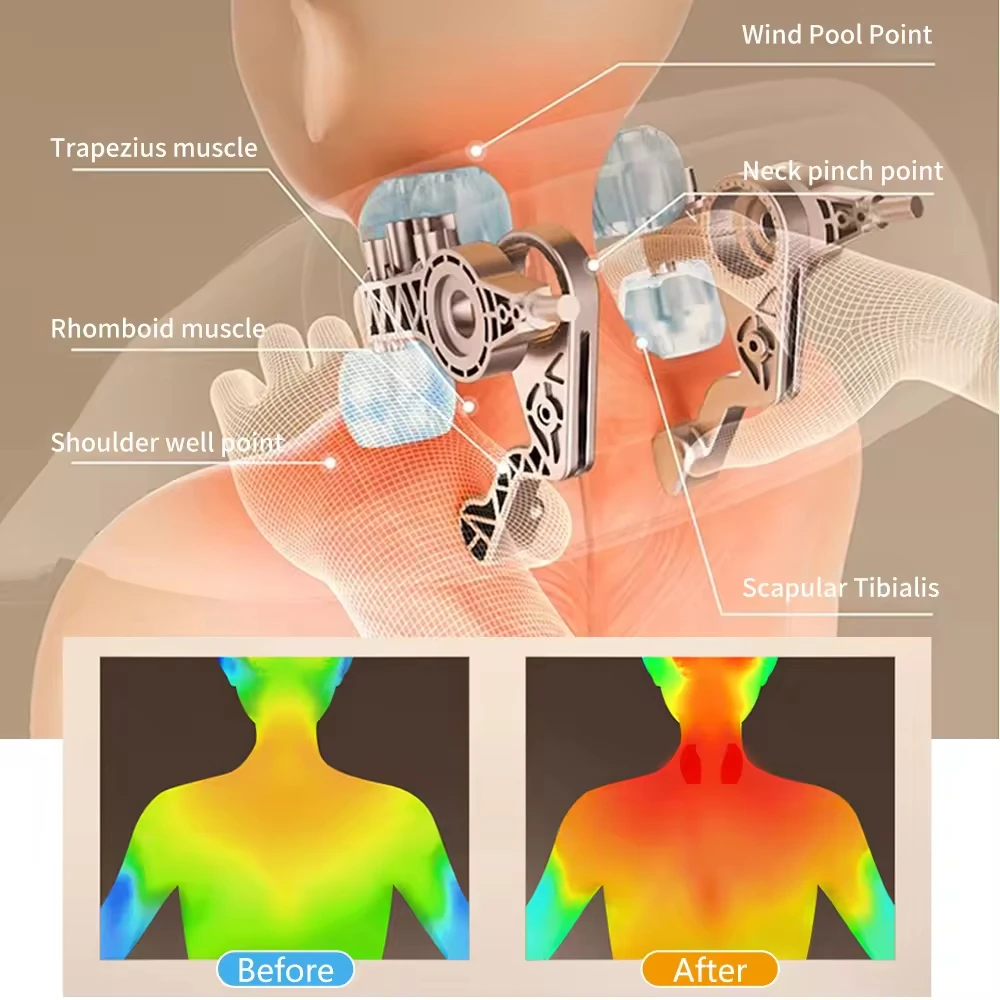 ロボットの指圧マッサージャー,電気点火,深い首,背中,筋肉のリラックス