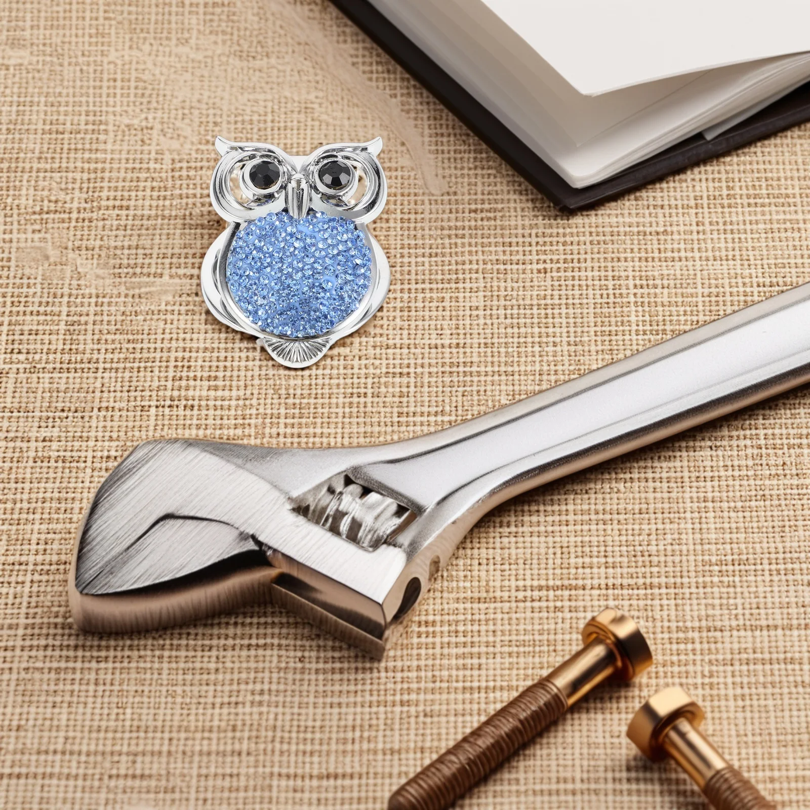 

Cute Owl Car Ignition Button Cover Protective Sticker Blue Decor Engine Starter Switch Anti Scratch Waterproof Universal Fit