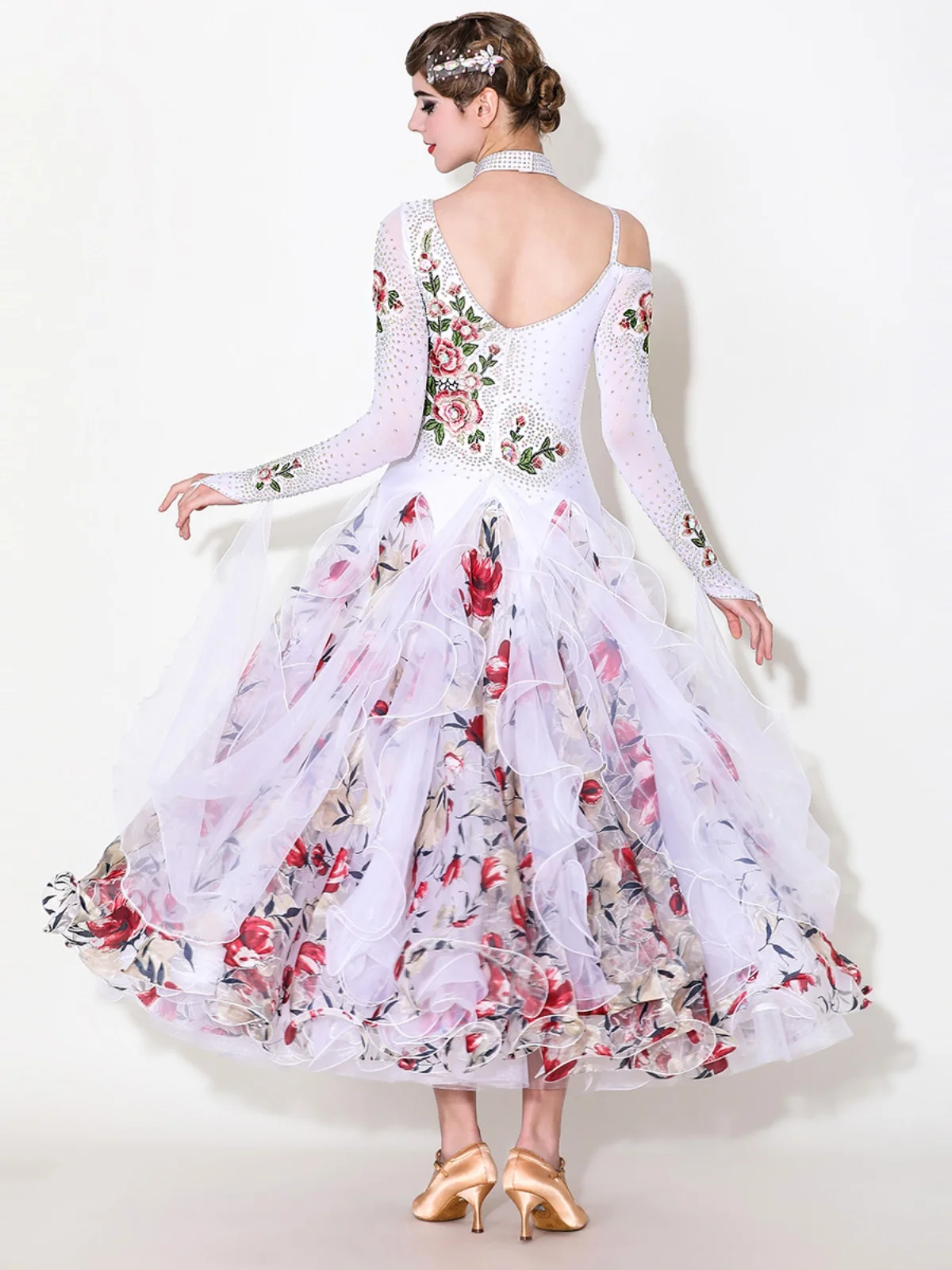 

2025 Woman New Modern Dance Dress National Standard Dance Ballroom Dance Waltz Dress My921