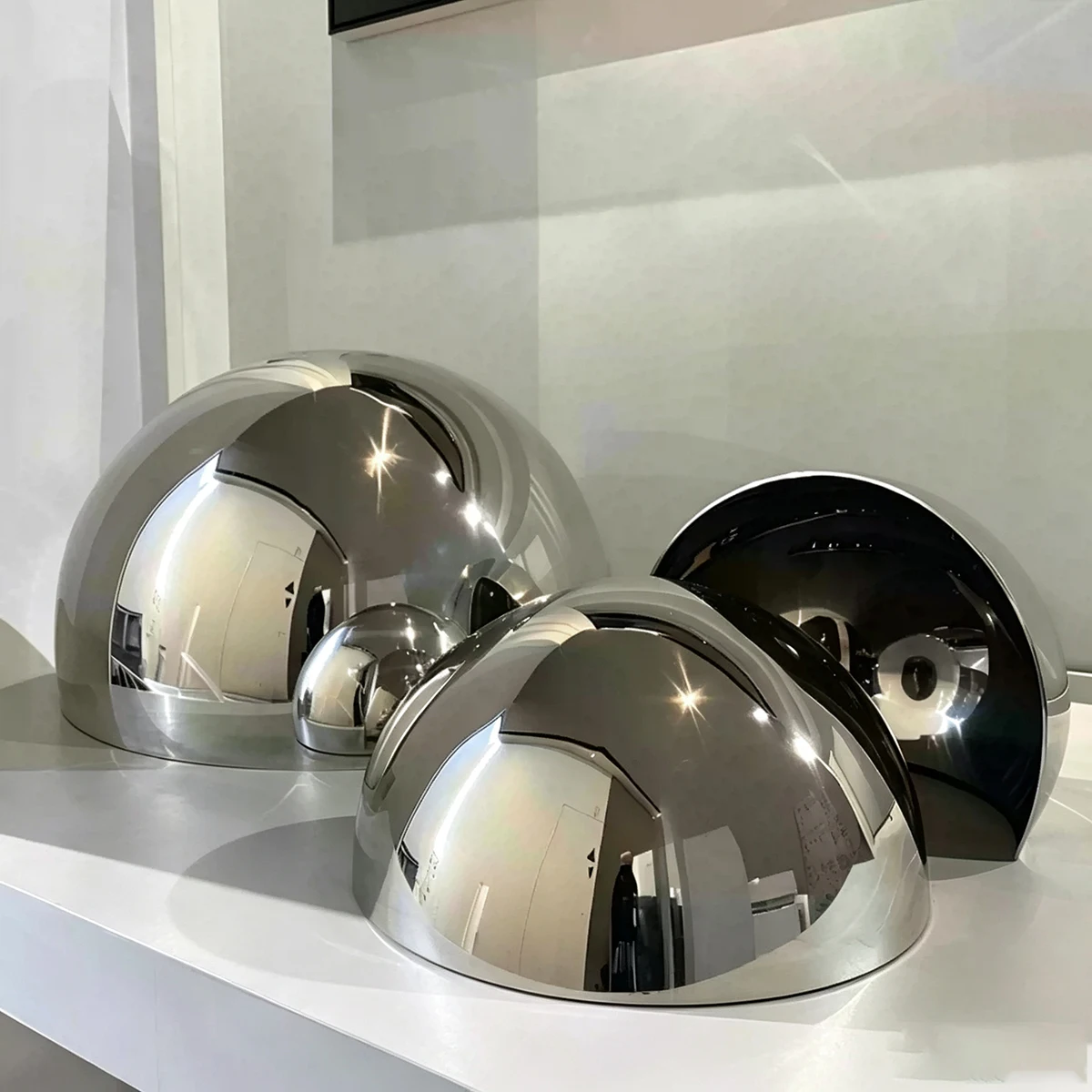 Dia 19-300mm 1.0/1.5/2.0mm Stainless Steel Hollow Hemispherical Polished Mirror Elevator Decorative Hemisphere Steel Tube Cover