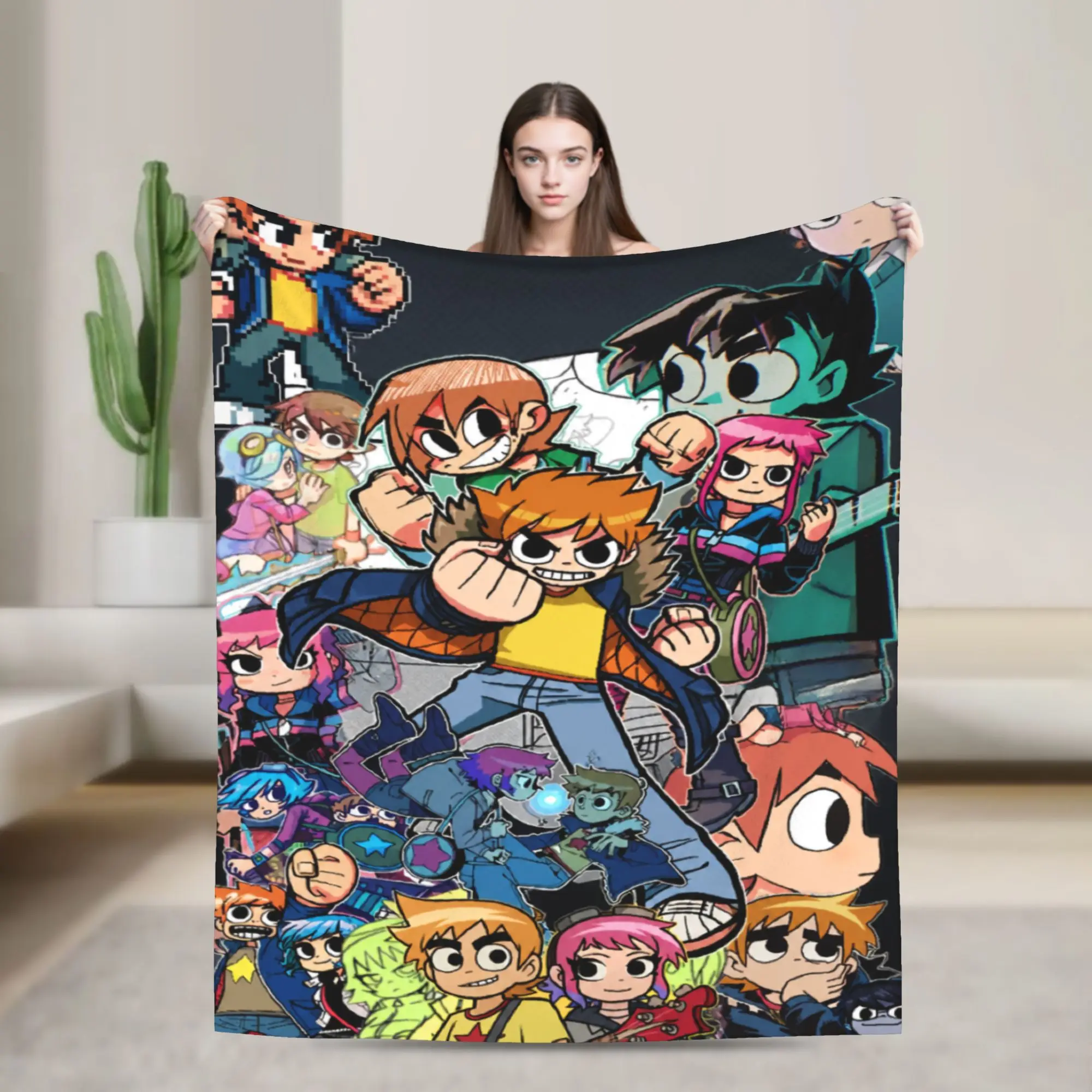 Scott Pilgrim vs. the World Blankets Soft Flannel Cozy Gifts  Throw Blankets Quilt