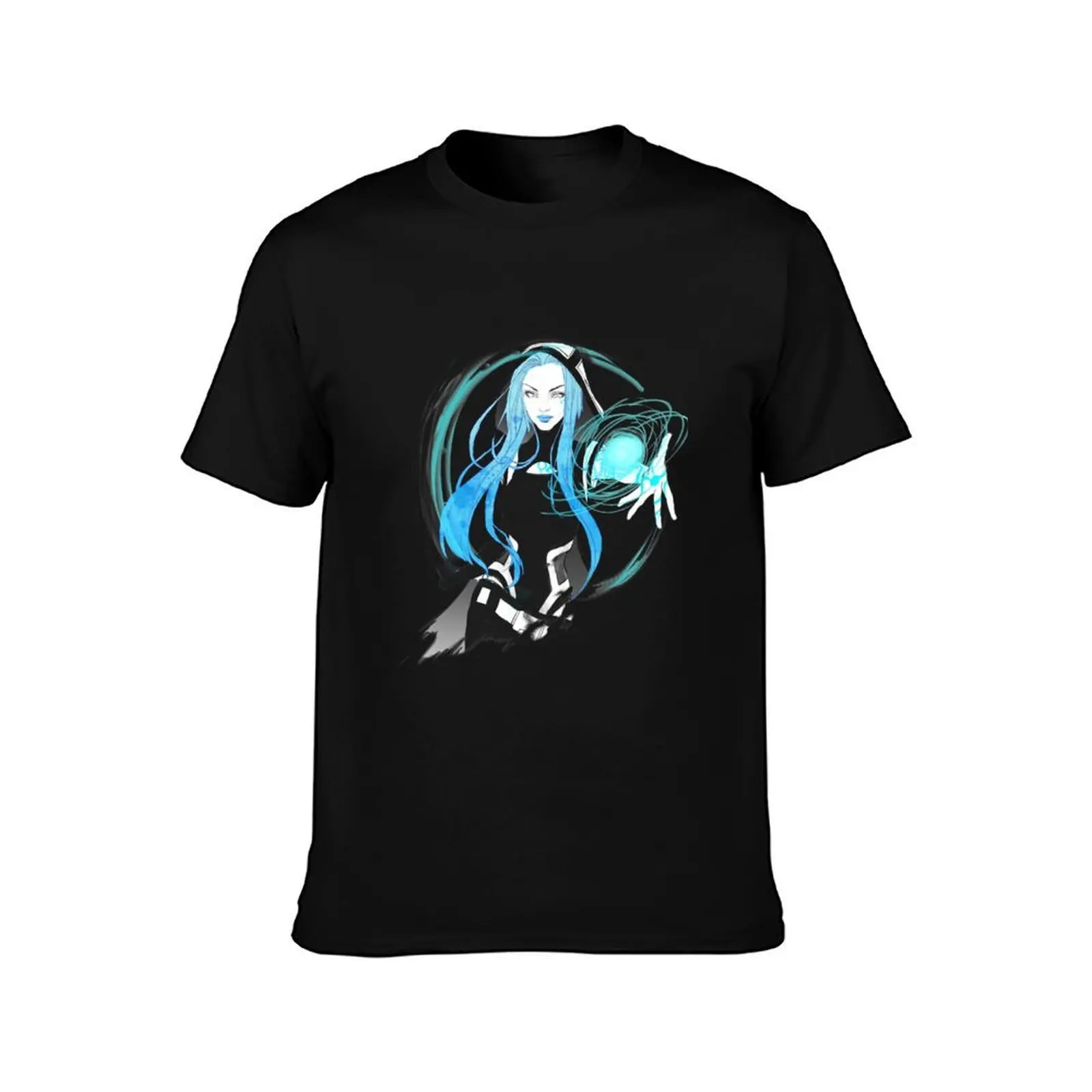 Watercolor Siren Maya T-Shirt, Summer Casual Cotton Tee, Oversized Streetwear Tops, Vintage Graphic Print, Unisex Men Women