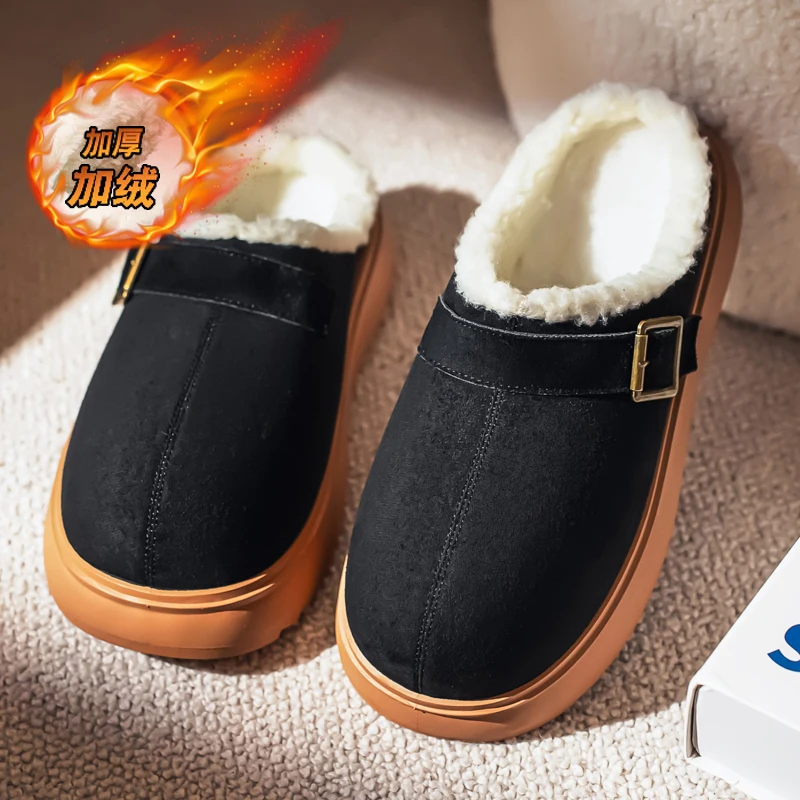 

Men's Warm Winter Boots Waterproof Non-Slip Plush Lined Sneaker Shoes Winter Slippers Comfortable Male Tenis Boots