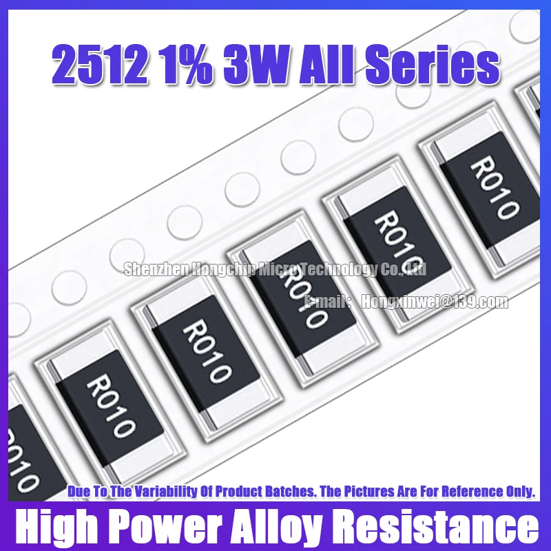 10PCS 2512 1% 3W 25mR R025 SMD Alloy Resistor 0.025Ohms Detect Current High Power Resistor 6.4X3.2MM -55~+170℃
