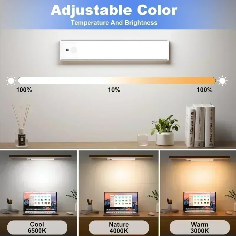 ไฟ LED ขนาด 20 ซม./40 ซม. ไฟกลางคืนใต้ตู้ ไฟเซ็นเซอร์ตรวจจับความเคลื่อนไหว ไฟกลางคืนสำหรับตู้เสื้อผ้า ไฟตู้ครัว ไฟแม่เหล็ก