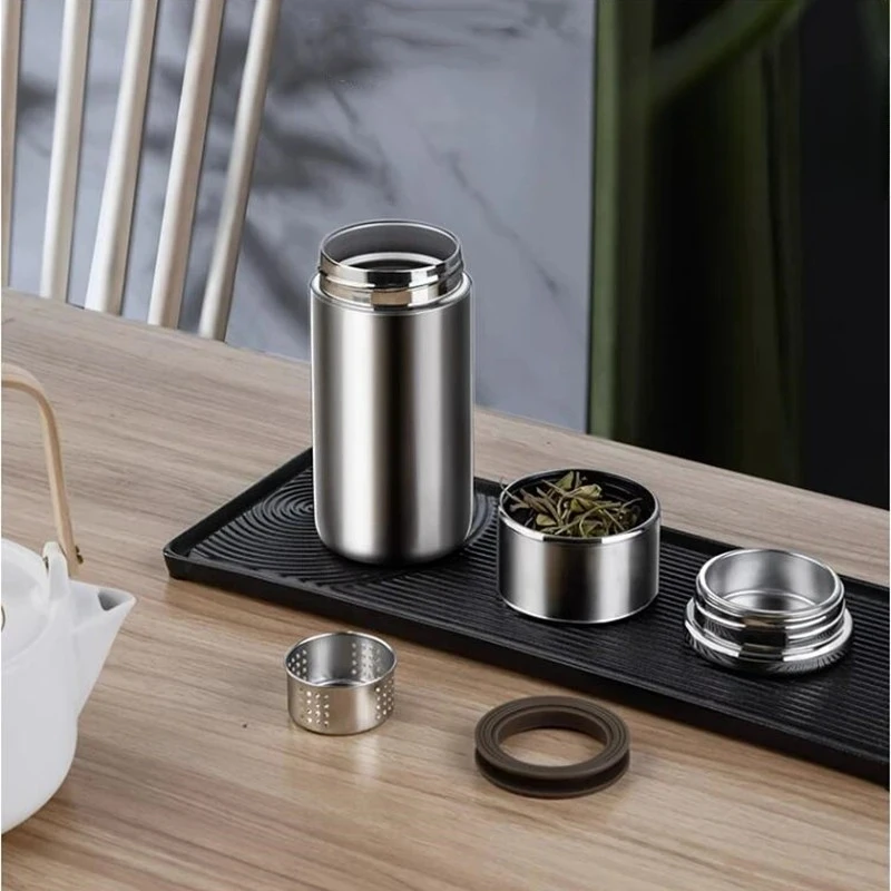 Герметичная термос для чая из нержавеющей стали 304 с двойными стенками, 300/400 мл — термос и стакан в деловом стиле с фильтром