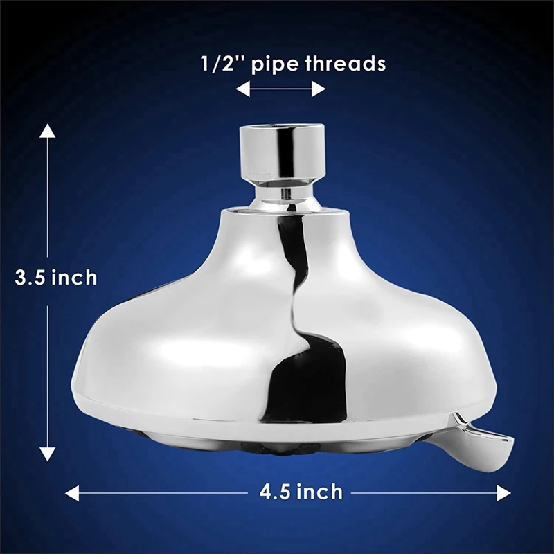 High Pressure Shower Head - 4.5 Inches Rain Showerhead - 9 Spray Settings - Bathroom Shower Heads (42 Nozzles)