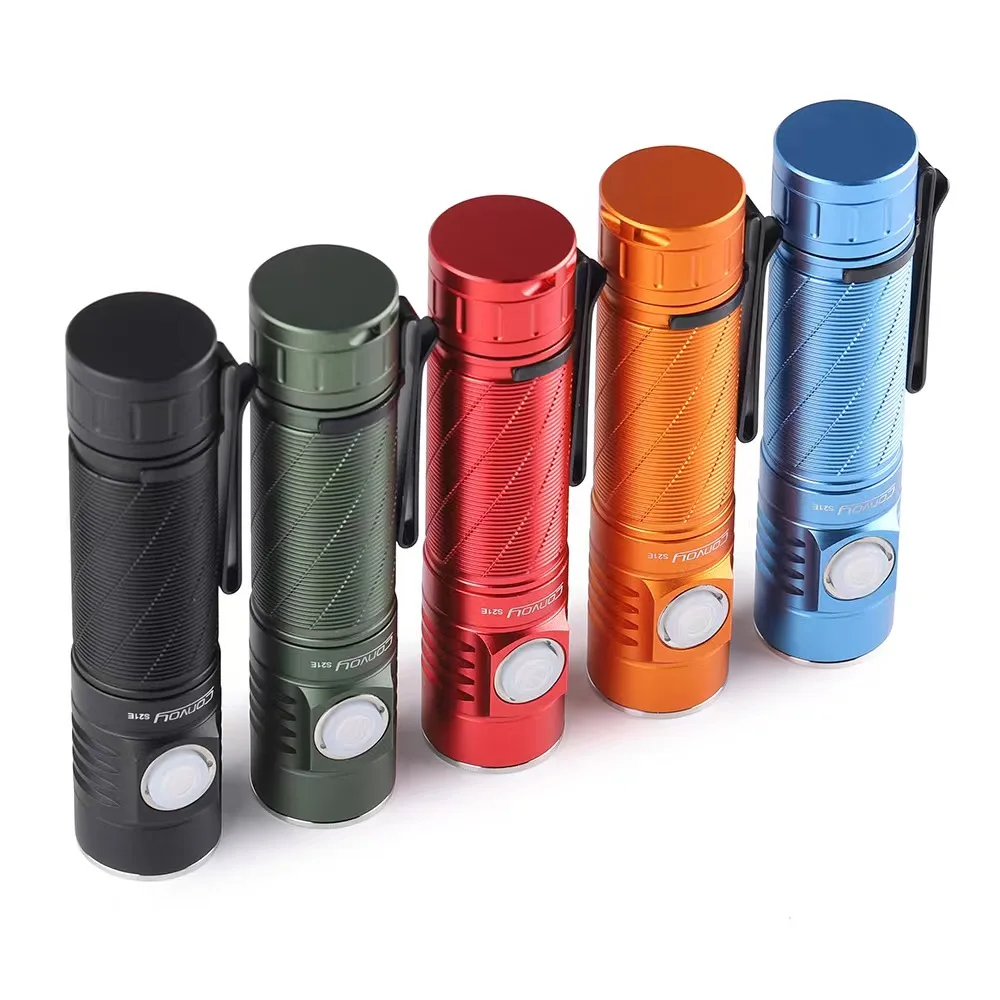 Convoy S21E 519A Flashlight Led Linterna 21700 Torch Camping Lamp Work Light Type-c Charging Port Rechargeable Flash Light