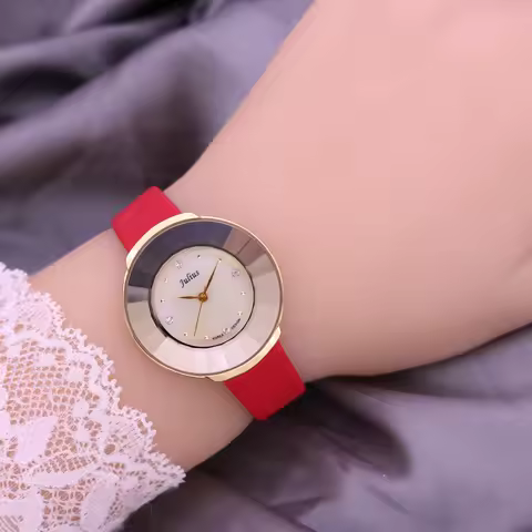 Mother-of-pearl Julius Lady Women's Watch Japan Quartz Fashion Hours Bracelet Real Leather Girl's Gift No Box