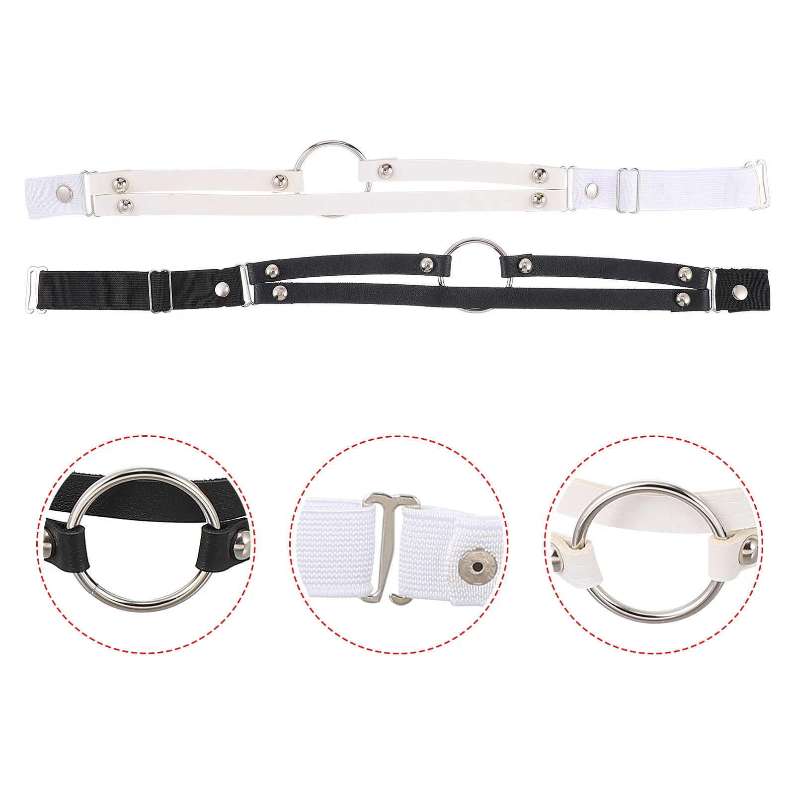 2Pcs Women Punk Leg Band Adjustable Belt Female Chain Leg Suspender Fashion Ring for Stage Performance Women Adjustable Belt