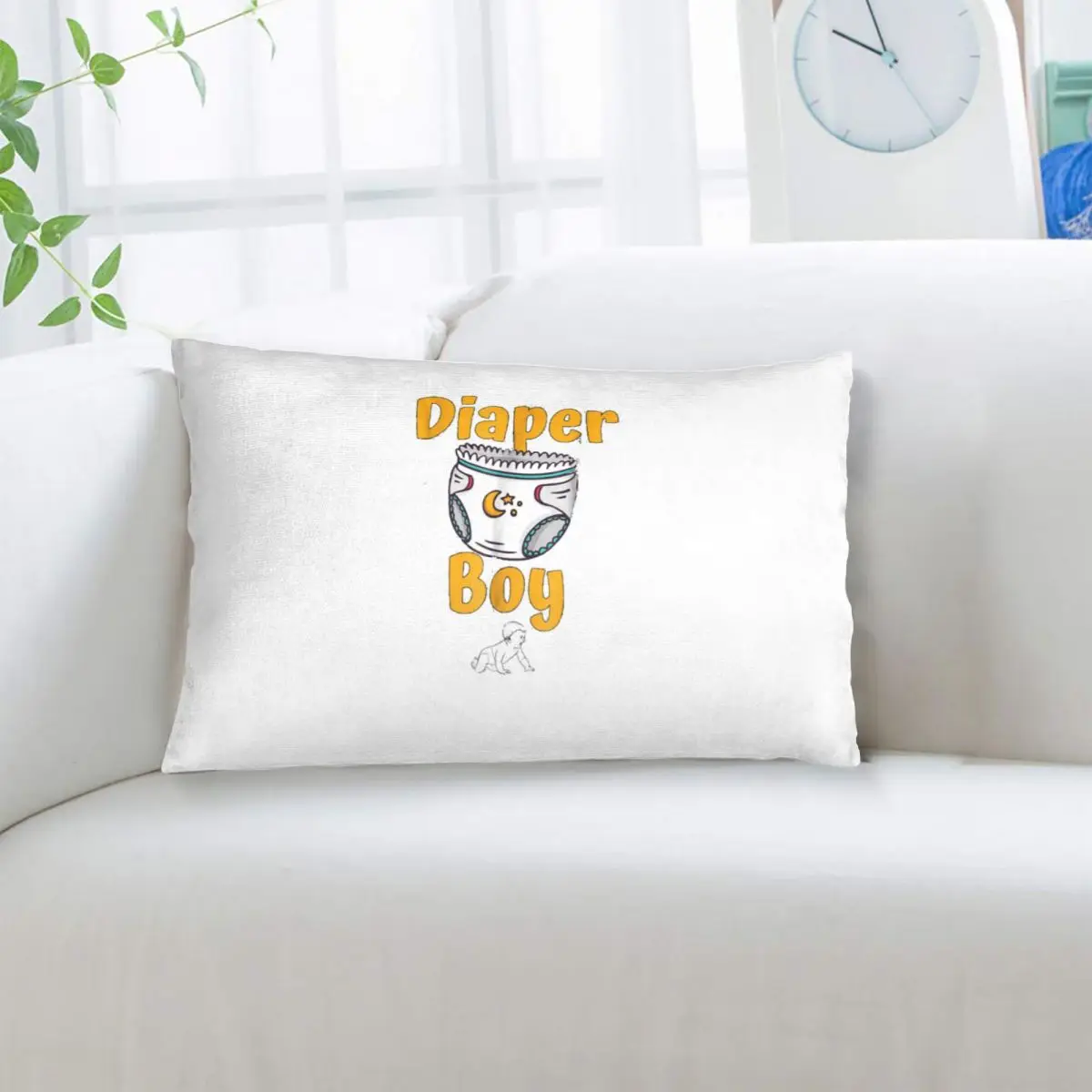 Diaper Boy Rectangle Pillowcase Cushion Cover Decor Bedroom Bed Home Comfort Throw Pillow